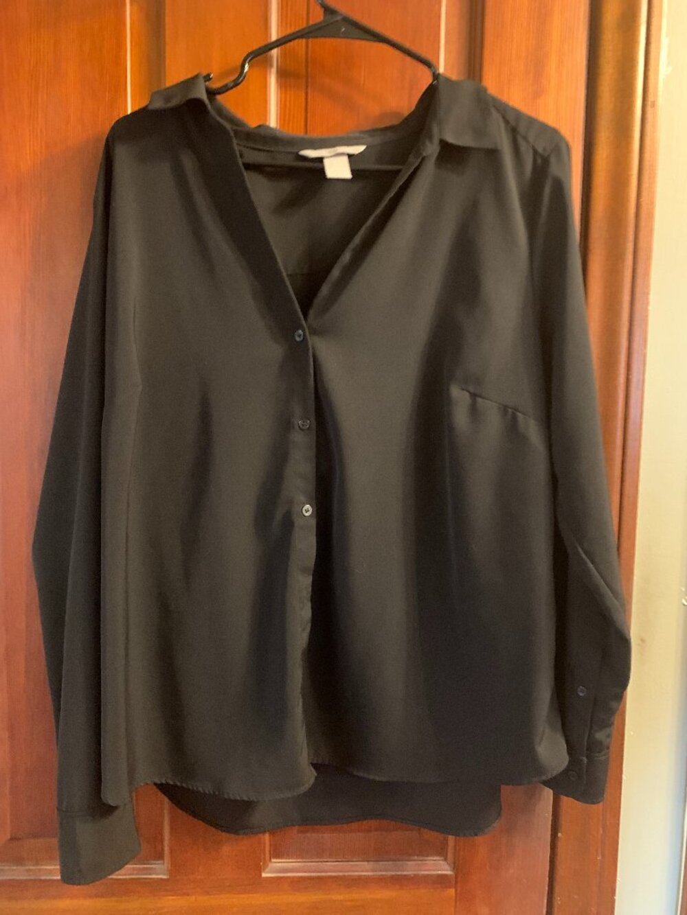 H&M Classic Black Women's Long Sleeve Dress SIZE XL Shirt SELLING AS IS